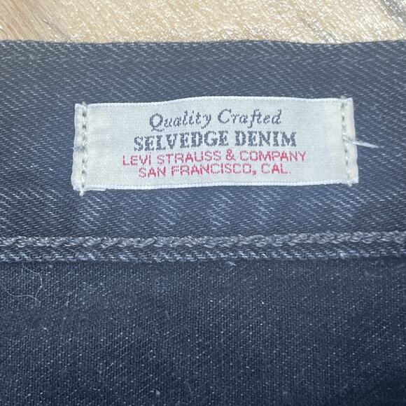 Levi’s 501 Original Button Fly Big E Black Denim Selvedge Men's 32x32 Jeans - Picture 3 of 16